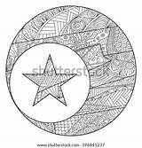 Coloring Book Zentangle Patterned Moon Illustration Star Beautiful Style Shutterstock Footage Vectors Illustrations Music Search sketch template