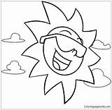 Coloring Sun Pages Sunshine Sky Sunrise Drawing Printable Colouring Summer Clouds Color Realistic Kids Getcolorings Preschool Getdrawings Beach Colorings Bright sketch template