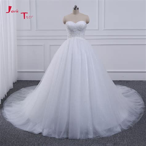 jark tozr real picture   shoulder beads sequins pleat simple ball gown wedding dress