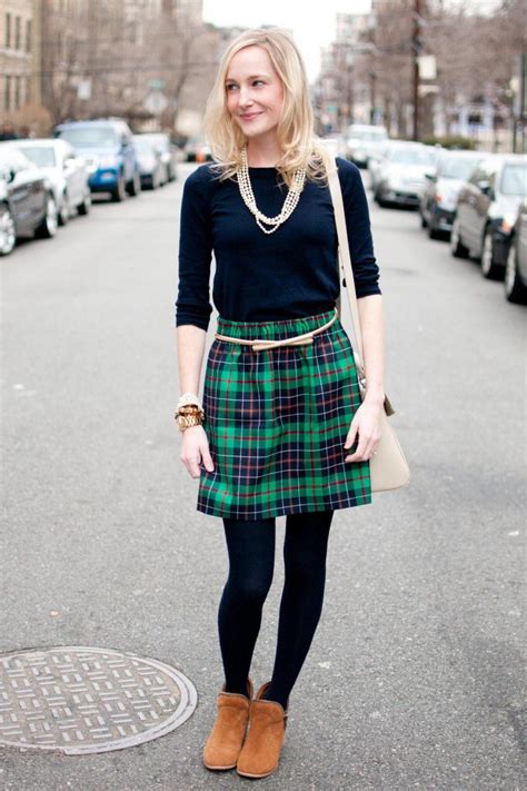 j crew green plaid skirt kelly in the city casual