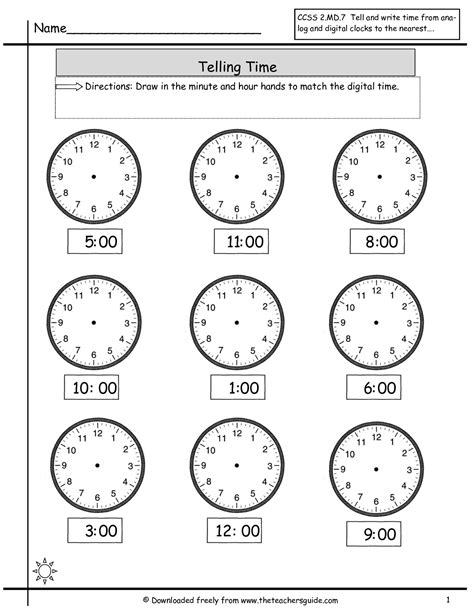 images  learning   time worksheets printables