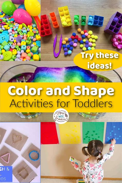 easy color  shape activities  toddlers  wee learn