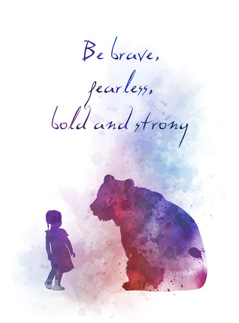 Be Brave Fearless Bold And Strong Quote Art Print Nursery Girl