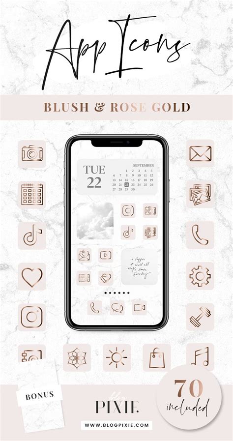 app icons ios  pink rose gold app covers ios  widgets aesthetic iphone home screen