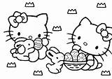 Coloring Easter Pages Hello Kitty Print Color Kids sketch template