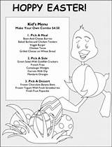Coloring Menu Easter Eggs Hidden Menus Kids Templates Restaurant Customize Designlooter sketch template