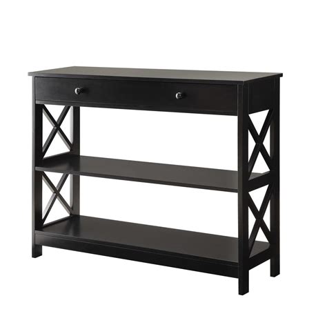 convenience concepts oxford black  drawer console table