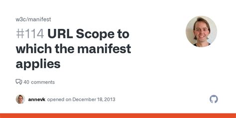 url scope    manifest applies issue  wcmanifest