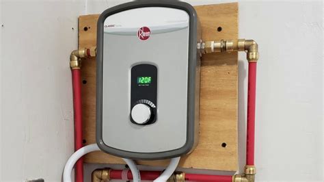 rheem  heating chamber rtex  residential tankless water heater review youtube