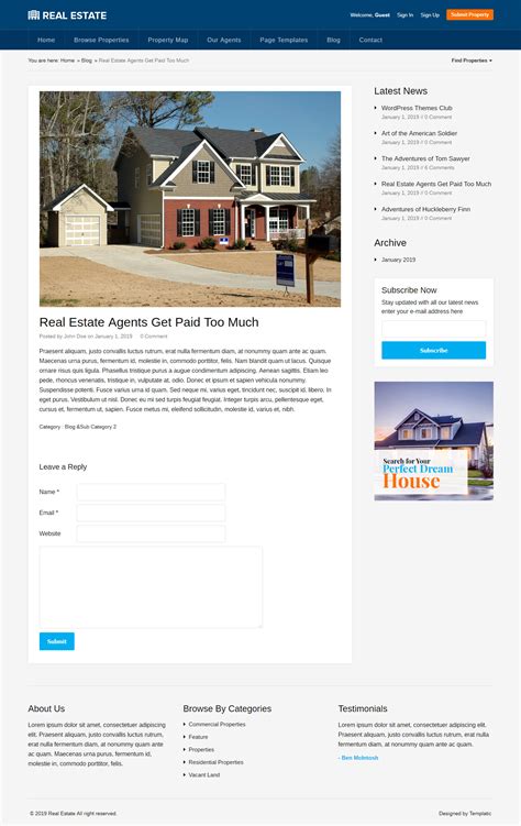 best real estate wordpress theme property listings