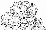 Mane Colorir Hugging Shout Dvds Hasbro Abraços Equestria Zaman Aralık sketch template
