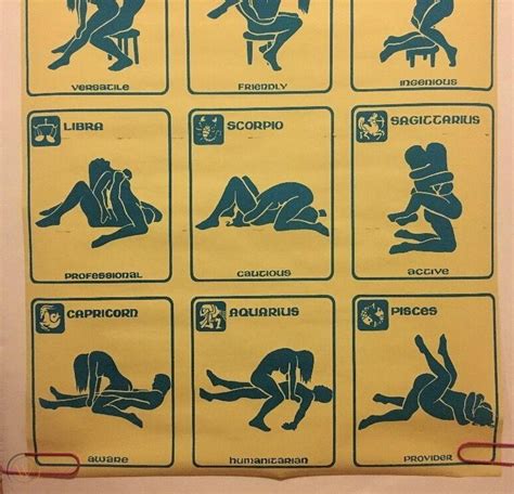 vintage black light poster astrology zodiac sign sex positions man