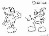 Cuphead Coloring Mugman Pages Printable Wip Bettercoloring sketch template