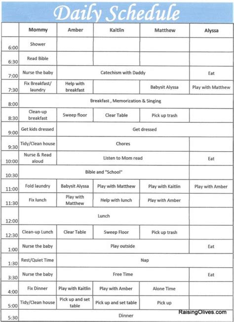 babysitter checklist  schedule samples  templates