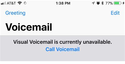 solved visual voicemail   unavailable iphone error problem