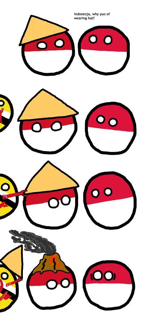 why indonesiaball wears hat many islands have active volcanoes