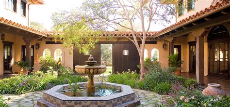 spanish style homes courtyard design mediterranean landscaping