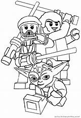 Wars Star Coloring Pages Lego Print sketch template