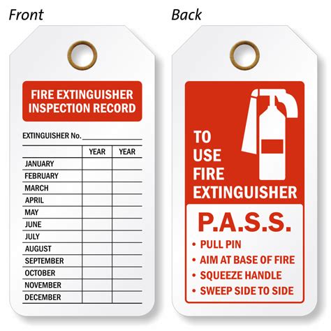 monthly fire extinguisher inspection tags