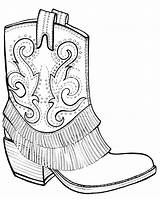 Boots Cowboy Cowgirl Drawing Hat Coloring Draw Pages Paintingvalley Boot Drawings sketch template