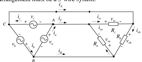 simple  phase  wire system delta delta circuit  scientific diagram