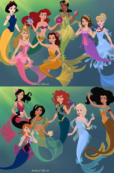 disney princesses  mermaids  arielknight  deviantart