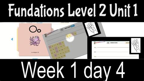 fundations level  unit  week  day  youtube