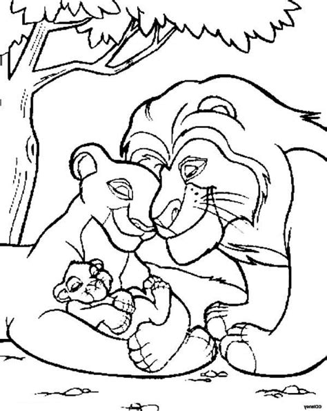 Mufasa And Nala Love Simba The Lion King Coloring Page