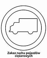 Kolorowanka Zakaz Ruchu Pojazdow Znak Ciezarowych Drogowy Kolorowanki Znaki sketch template
