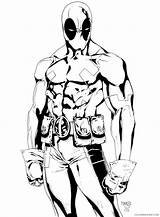 Coloring Pages Coloring4free Deadpool Printable Related Posts sketch template