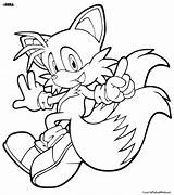 Tails Sonic sketch template
