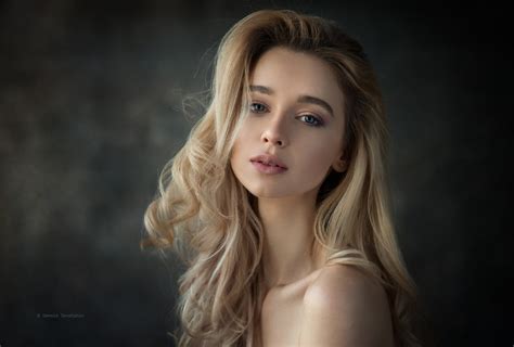 wallpaper model blonde simple background long hair big boobs bra hot