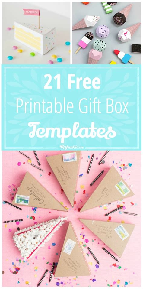 printable gift box templates tip junkie