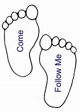 Follow Jesus Coloring Footprints Lds Template Come Primary Foot Will Clip Feet sketch template