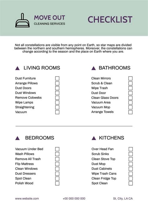 design  simple move  cleaning services checklist layout