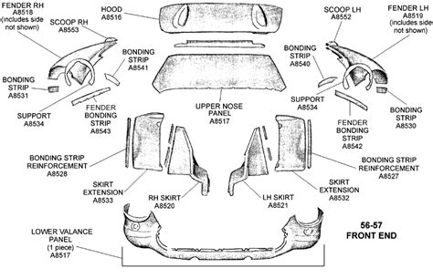 front fenders panels diagram view chicago corvette supply