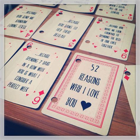 diy    love   deck cards gift cards    reasons   love