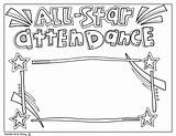 Awards Coloring Student Attendance Classroom Choose Board Kids Classroomdoodles Star sketch template