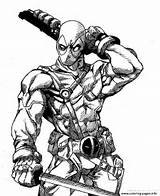 Deadpool Coloring Pages Drawing Printable Marvel Terminator Ink Body Pencil Details Adult Print Book Color Vs Colouring Drawings Deathstroke Sheets sketch template