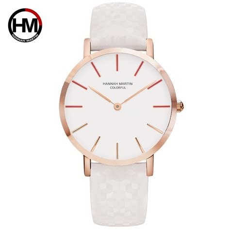 hannah martin fashion womens watches luxury brand leather band ladies