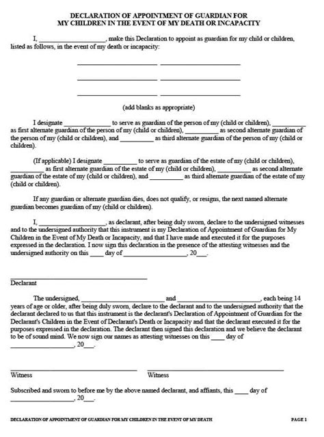 guardianship letter  case  death template