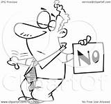 Displeased Clipart Outlined Holding Illustration Sign Down Man Thumb Royalty Toonaday Vector sketch template