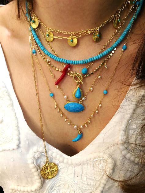 greek handmade silver   gold plated necklaces turquoise etsy
