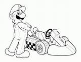 Mario Coloring Kart Pages Popular sketch template