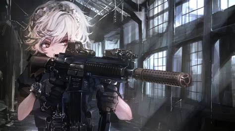 Anime Girl Gun Rifle 4k 4 2485 Wallpaper Pc Desktop