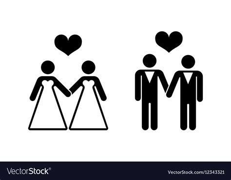 gay wedding icons over white royalty free vector image