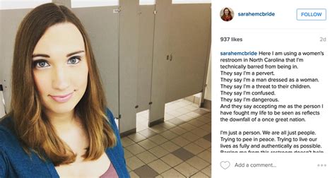 Transgender Womans Selfie In A North Carolina Public Bathroom Is The