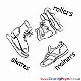 Coloring Winter Sheets Skates Printable Sheet Title sketch template