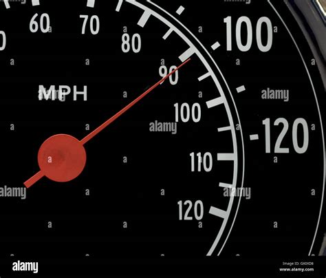 macro close   speedometer  red gauge   mph stock photo alamy