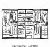 Wardrobe Closet Drawings Sketch Drawn Hand Paintingvalley Collection Clothes Furniture Room Preview sketch template